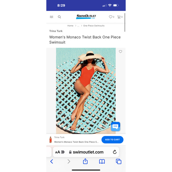 NEW Trina Turk Monaco One Piece Swimsuit Twist Back Flame Red/Orange $154 10 - Picture 5 of 8